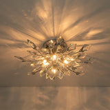 Lustre Salon Feuille en Cristal