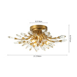 Lustre Salon Feuille en Cristal