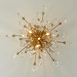 Lustre Salon Feuille en Cristal
