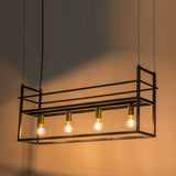 Suspension Salle à Manger Cage en Métal Noir