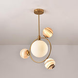 Suspension Salle à Manger Globe 4 Lumières en Verre