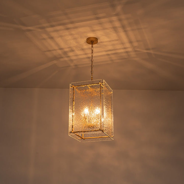 Suspension Salle à Manger Lanterne 4 Lumières en Verre