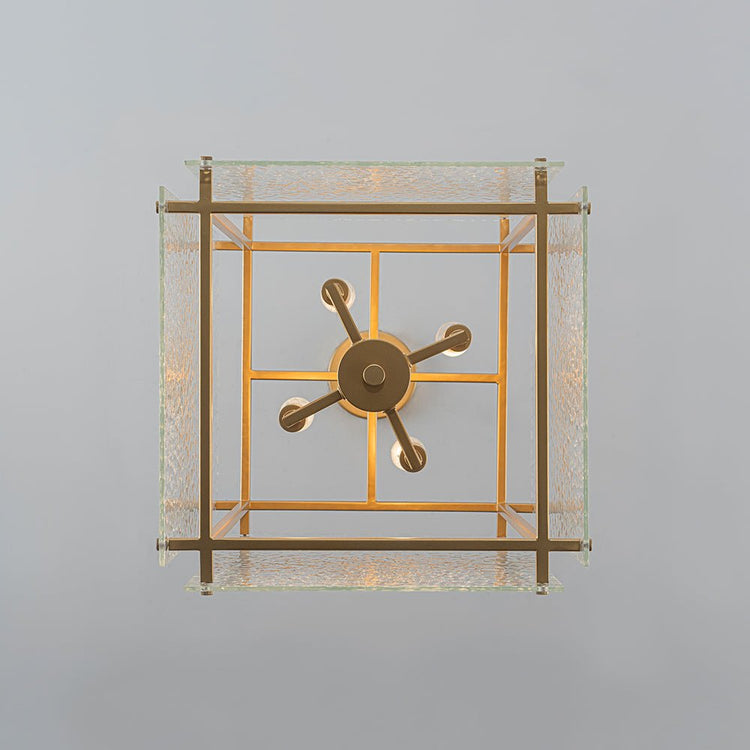 Suspension Salle à Manger Lanterne 4 Lumières en Verre