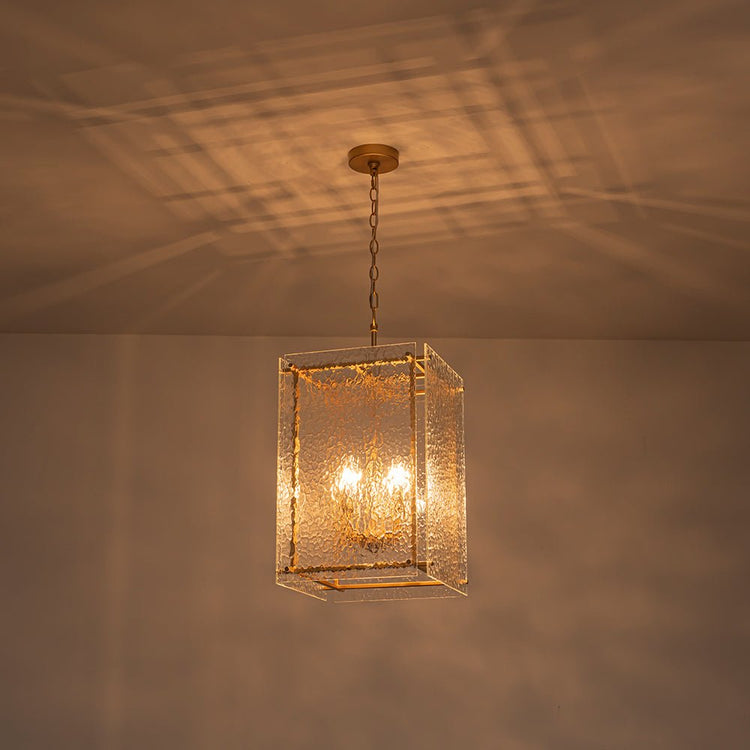 Suspension Salle à Manger Lanterne 4 Lumières en Verre