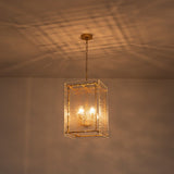 Suspension Salle à Manger Lanterne 4 Lumières en Verre