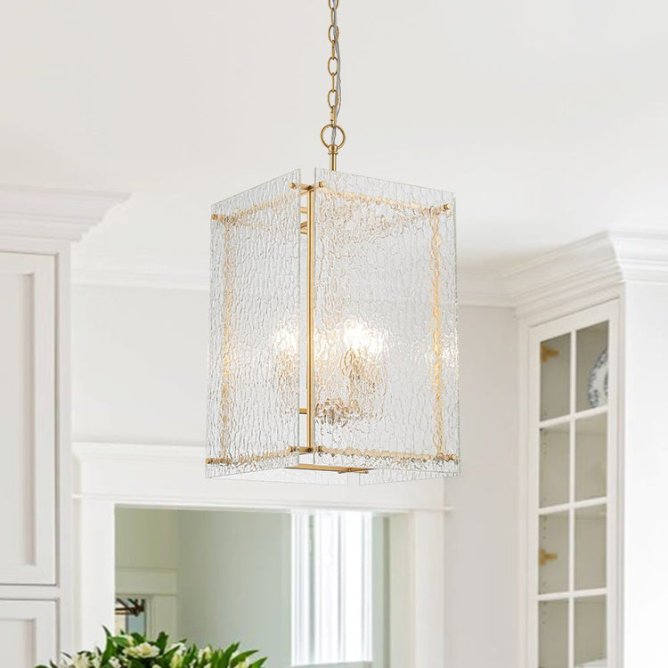 Suspension Salle à Manger Lanterne 4 Lumières en Verre