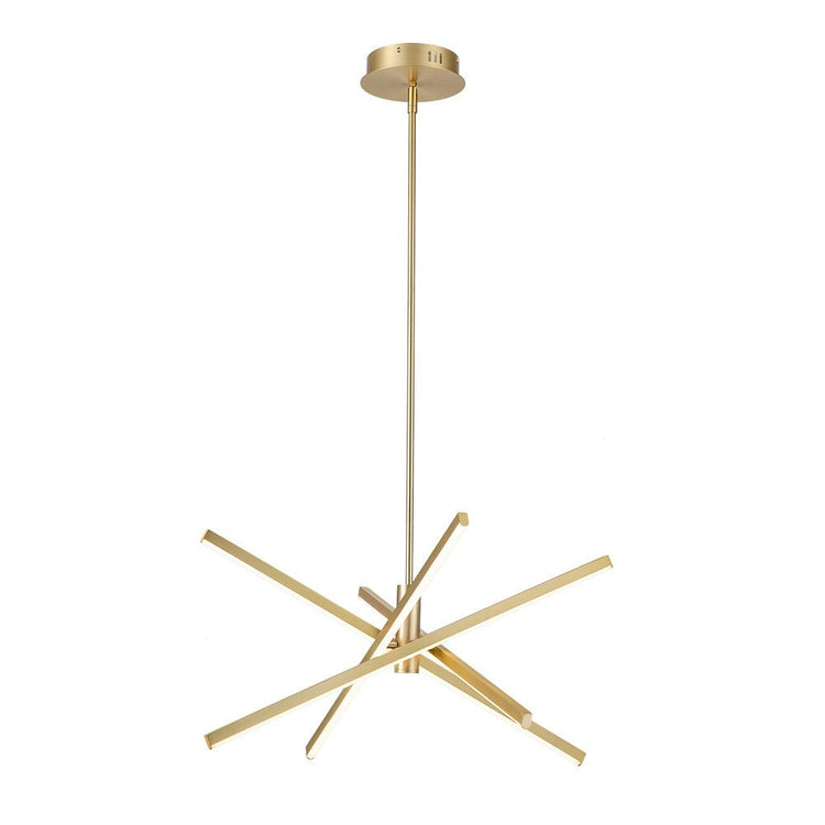 Lustre Salle à Manger Spoutnik 4 Lumières en Laiton