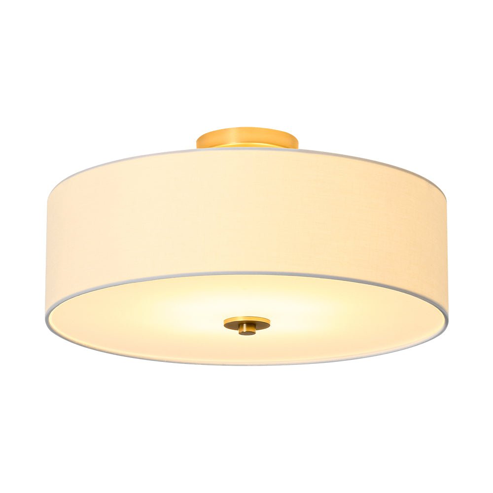 Plafonnier 4 Lumières Lin Tambour pour Cuisine