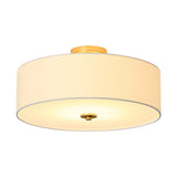 Plafonnier 4 Lumières Lin Tambour pour Cuisine