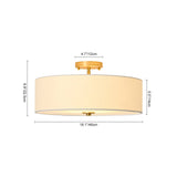 Plafonnier 4 Lumières Lin Tambour pour Cuisine