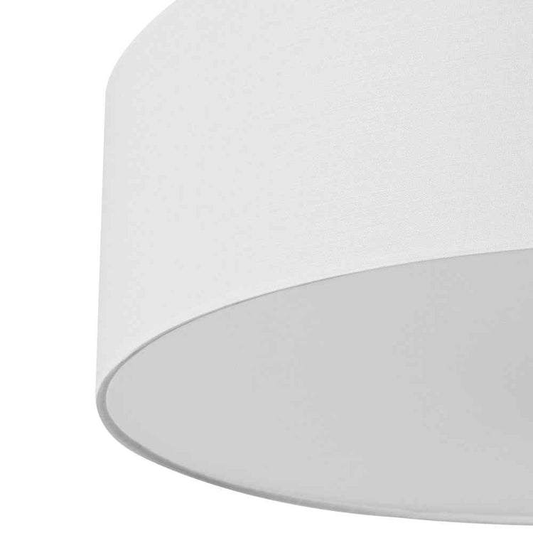 Abat-jour en lin blanc, bord arrondi et surface texturée