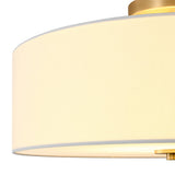 Plafonnier 4 Lumières Lin Tambour pour Cuisine