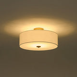 Plafonnier 4 Lumières Lin Tambour pour Cuisine
