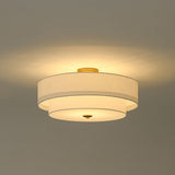 Plafonnier 4 Lumières Lin Tambour pour Cuisine