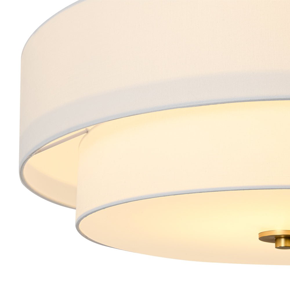 Plafonnier 4 Lumières Lin Tambour pour Cuisine