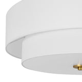 Plafonnier 4 Lumières Lin Tambour pour Cuisine