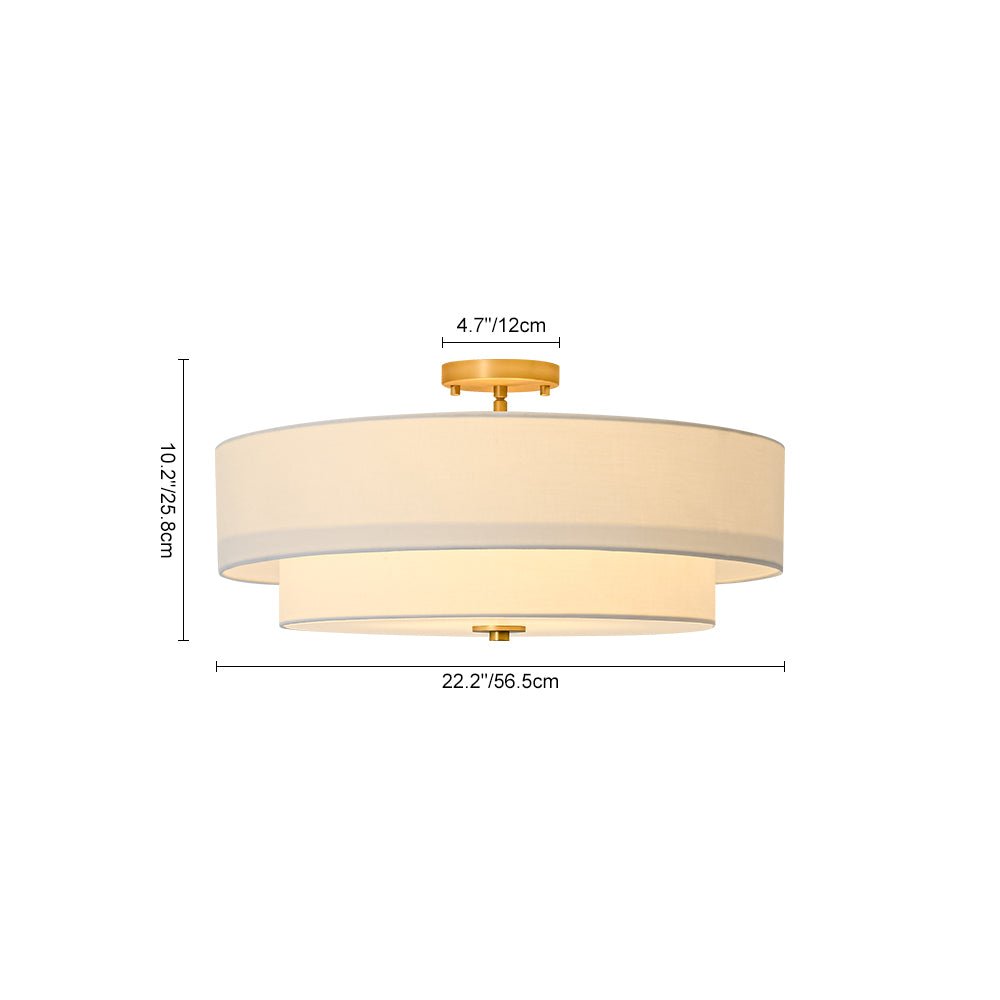 Plafonnier 4 Lumières Lin Tambour pour Cuisine