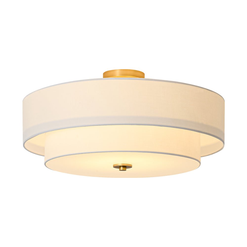 Plafonnier 4 Lumières Lin Tambour pour Cuisine