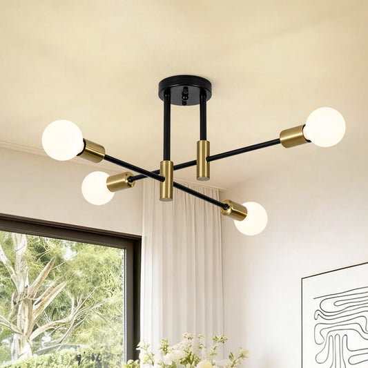 Lustre 4 Lumières Minimaliste Sputnik Plafonnier Semi-Encastré
