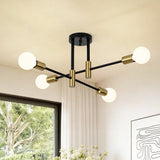 Lustre 4 Lumières Minimaliste Sputnik Plafonnier Semi-Encastré