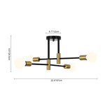 Lustre 4 Lumières Minimaliste Sputnik Plafonnier Semi-Encastré