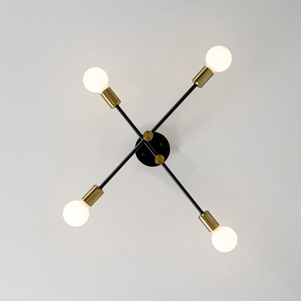 Lustre 4 Lumières Minimaliste Sputnik Plafonnier Semi-Encastré