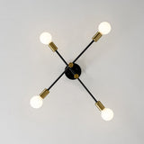 Lustre 4 Lumières Minimaliste Sputnik Plafonnier Semi-Encastré