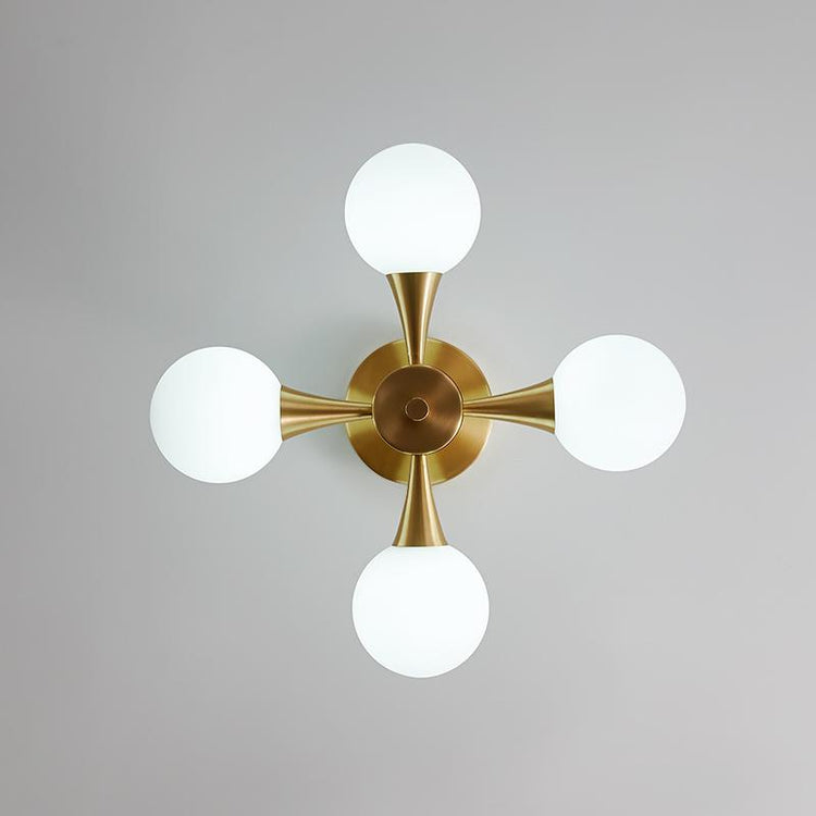Lustre Salon Globe 4 Lumières en Verre