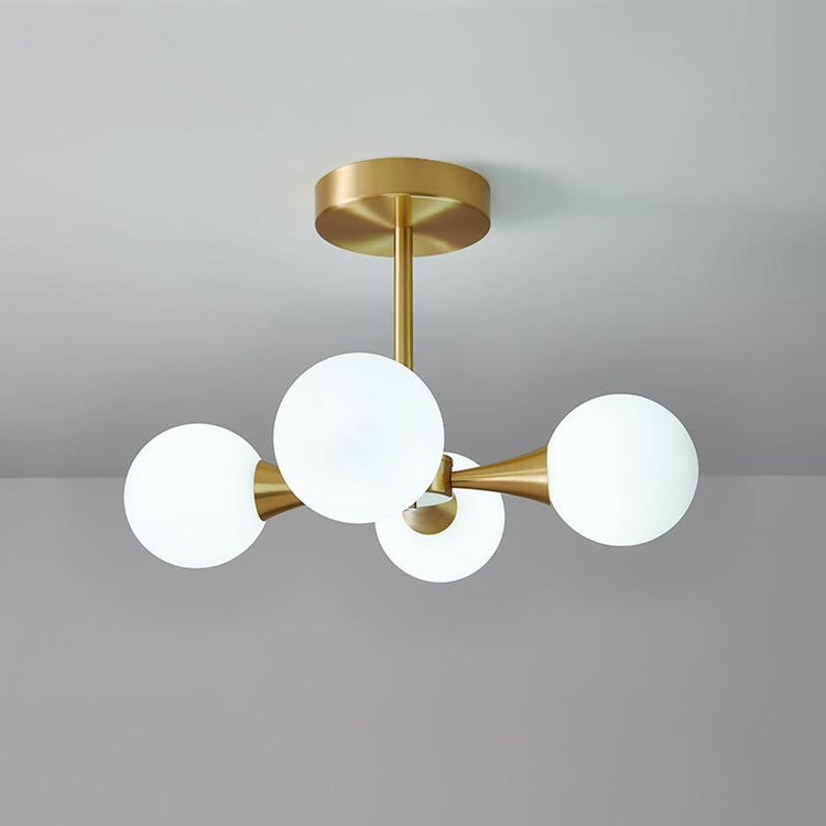 Lustre Salon Globe 4 Lumières en Verre