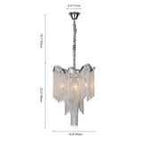 Lustre Salon Pompon 4 Lumières en Chrome