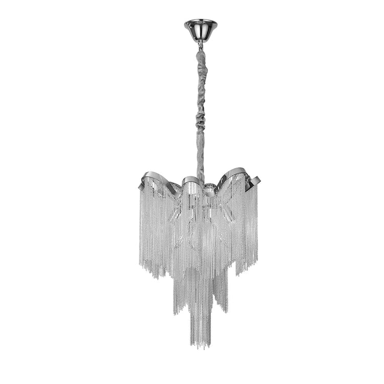 Lustre Salon Pompon 4 Lumières en Chrome