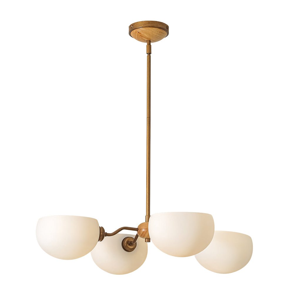 Lustre 4 Lumières Sputnik Semi-Ouvert Verre Abat-Jour pour Salle à Manger