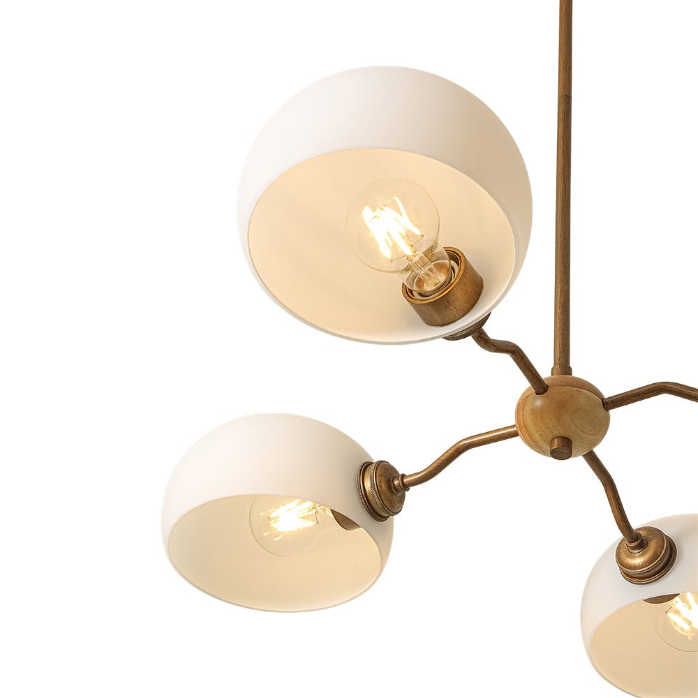 Lustre 4 Lumières Sputnik Semi-Ouvert Verre Abat-Jour pour Salle à Manger