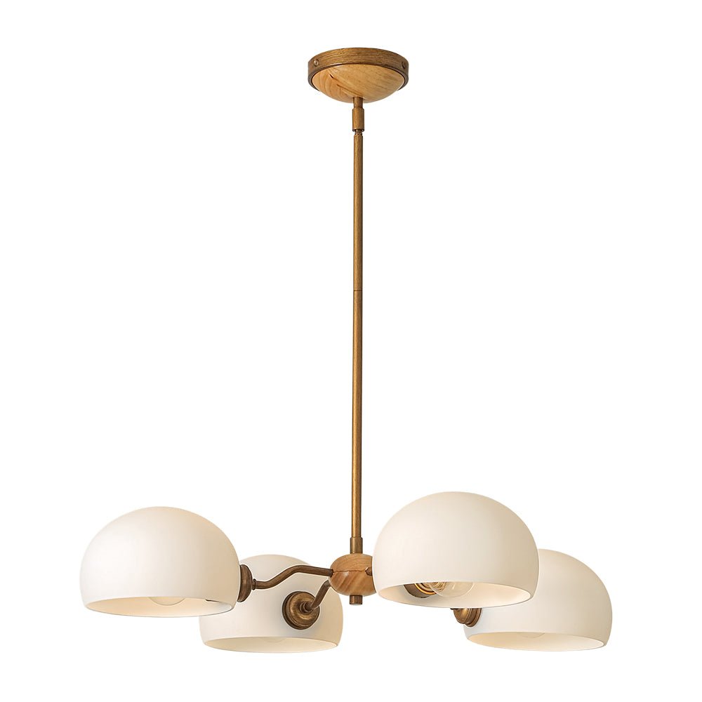 Lustre 4 Lumières Sputnik Semi-Ouvert Verre Abat-Jour pour Salle à Manger