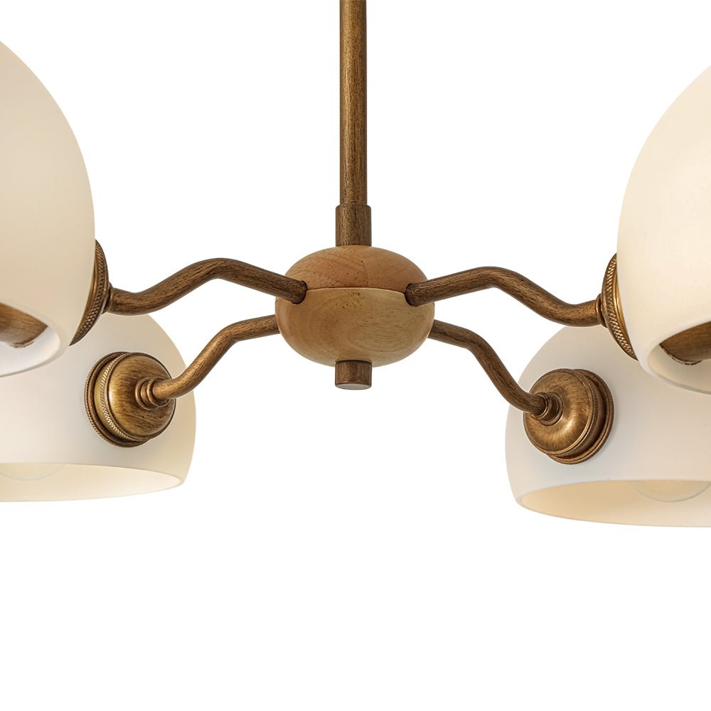 Lustre 4 Lumières Sputnik Semi-Ouvert Verre Abat-Jour pour Salle à Manger