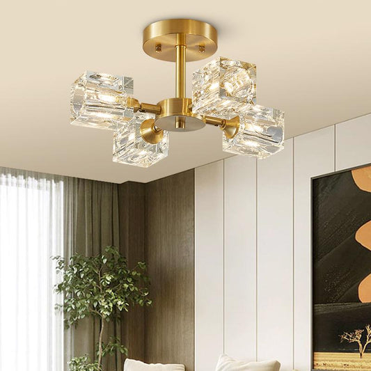 Plafonnier Salon Carré en Cristal