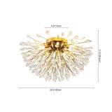 Lustre Cristal 5 Lumières Pissenlit Semi-Encastré pour Salon