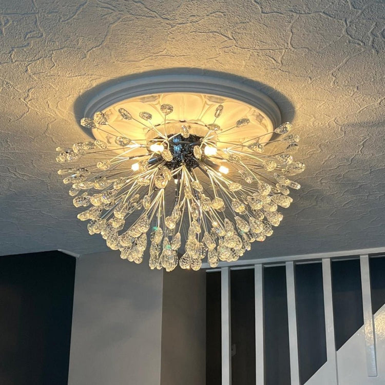 Lustre Cristal 5 Lumières Pissenlit Semi-Encastré pour Salon