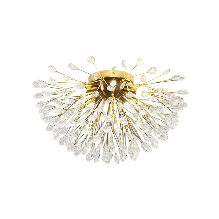 Lustre Cristal 5 Lumières Pissenlit Semi-Encastré pour Salon