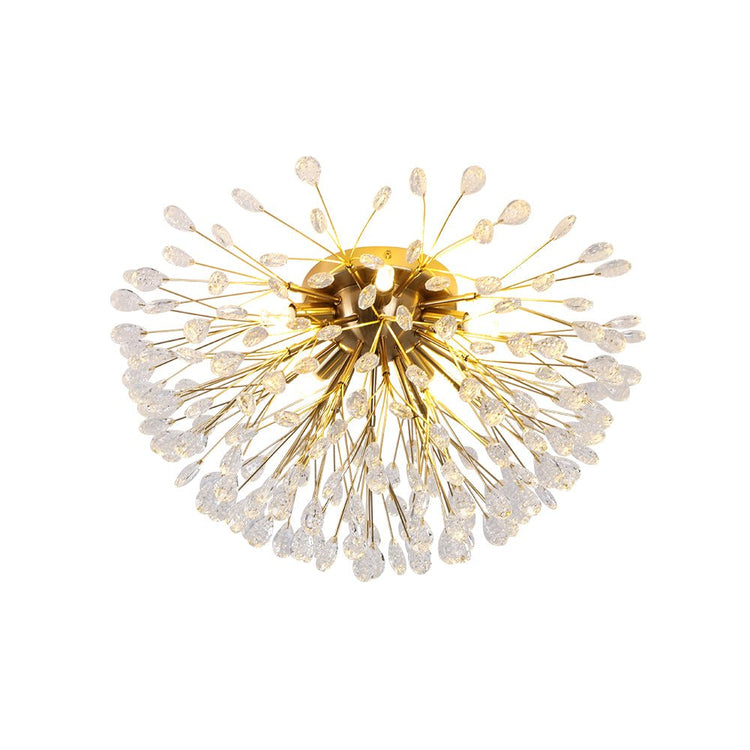 Lustre Cristal 5 Lumières Pissenlit Semi-Encastré pour Salon