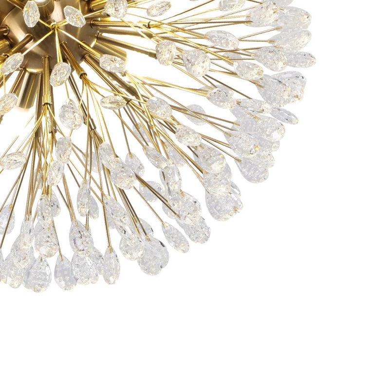 Lustre Cristal 5 Lumières Pissenlit Semi-Encastré pour Salon