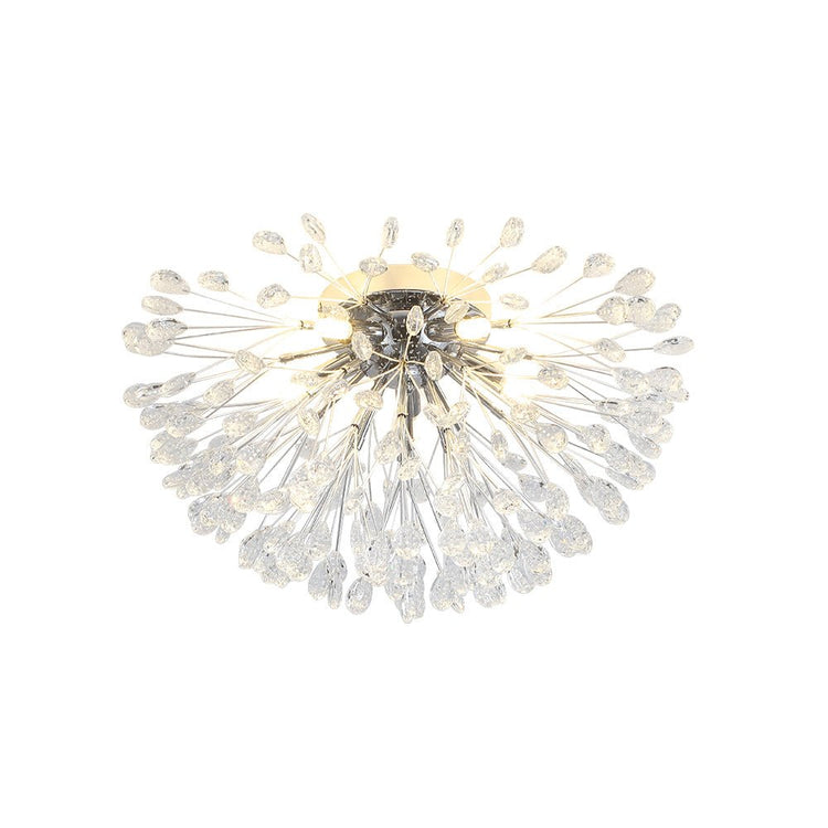 Lustre Cristal 5 Lumières Pissenlit Semi-Encastré pour Salon
