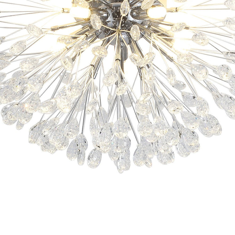 Lustre Cristal 5 Lumières Pissenlit Semi-Encastré pour Salon