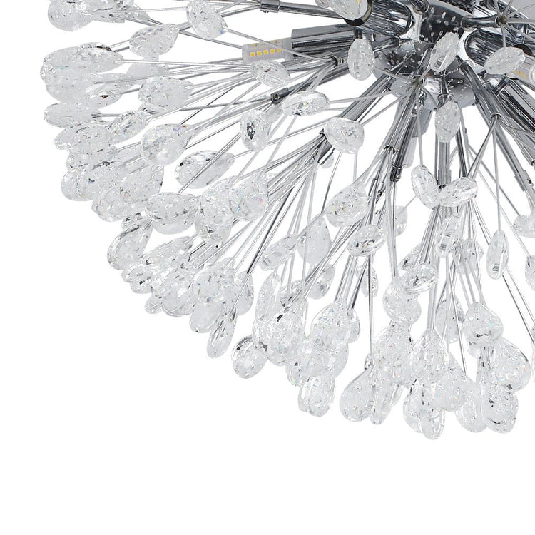 Lustre Cristal 5 Lumières Pissenlit Semi-Encastré pour Salon