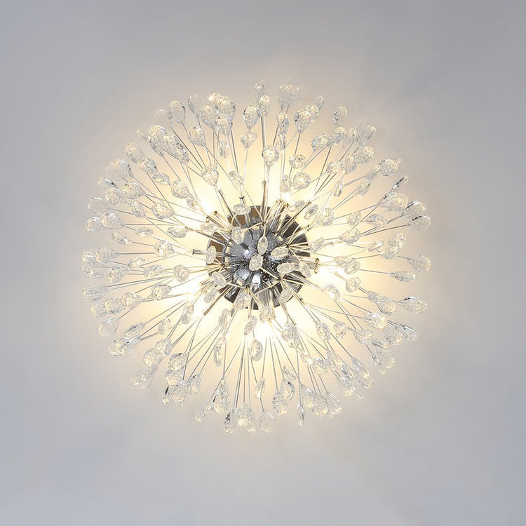 Lustre Cristal 5 Lumières Pissenlit Semi-Encastré pour Salon