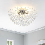 Lustre Cristal 5 Lumières Pissenlit Semi-Encastré pour Salon