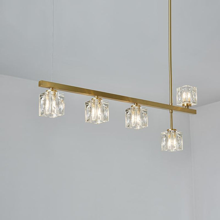 Plafonnier Salon Linéaire en Cristal