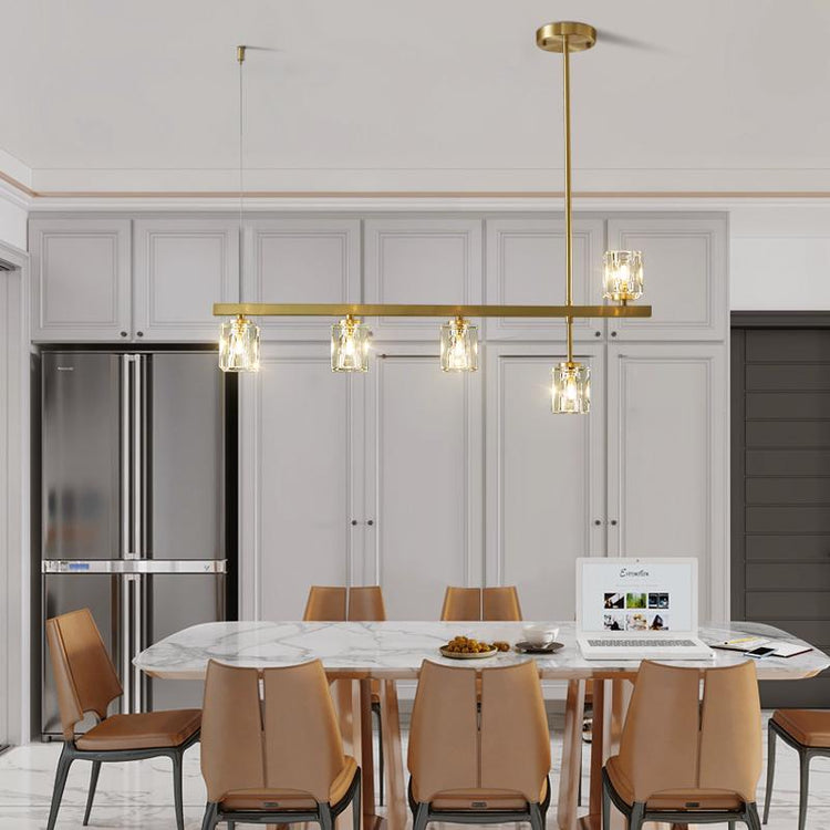 Plafonnier Salon Linéaire en Cristal