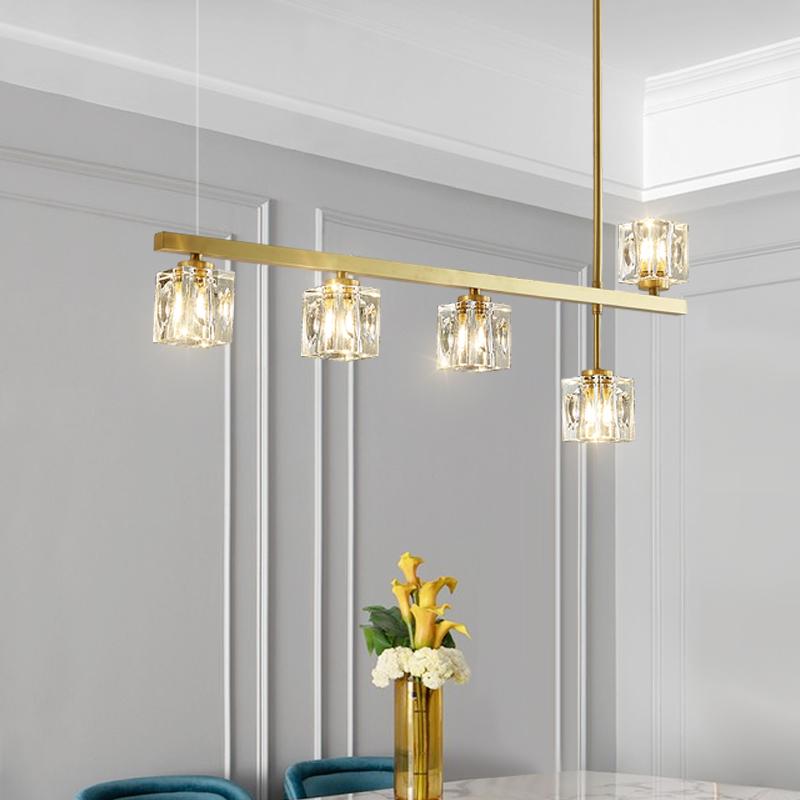 Plafonnier Salon Linéaire en Cristal