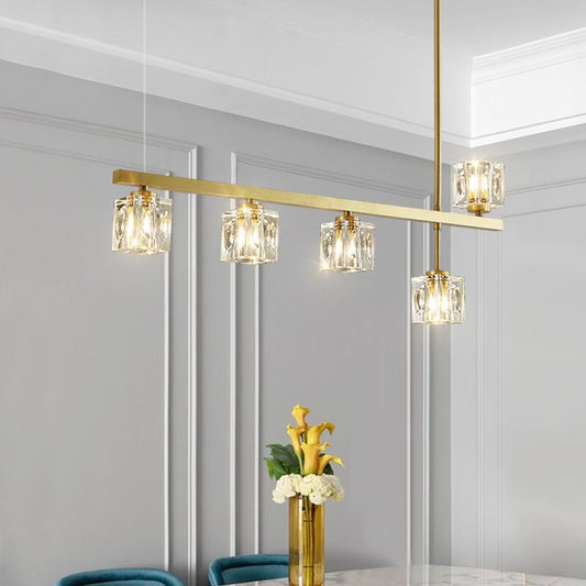 Plafonnier Salon Linéaire en Cristal